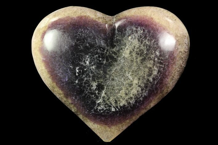 Polished Fluorite Heart - Argentina #84178